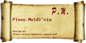 Plevo Melánia névjegykártya